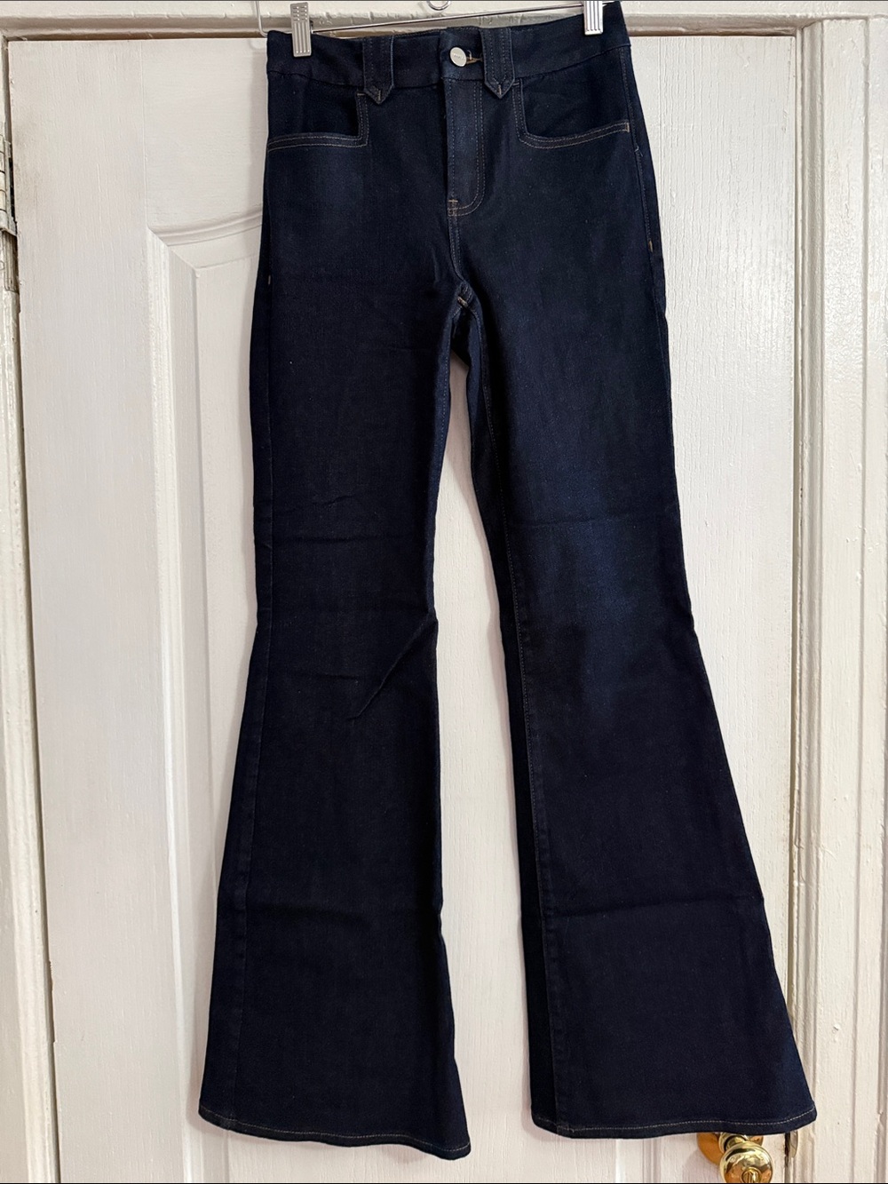 Express Dark Navy Flare Jeans - High-Rise Wide Leg